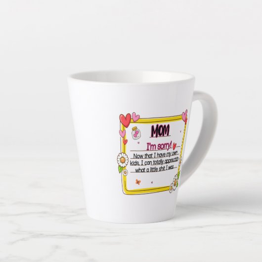 Het spijt me dat ik mijn eigen Kinderen heb. Latte Mok (Rechterhoek)