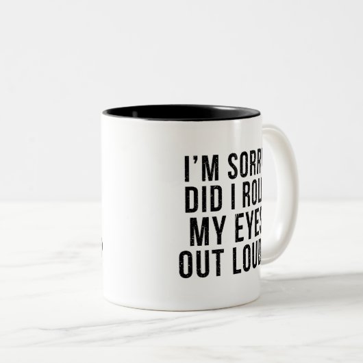 Het spijt me dat ik mijn ogen luid heb gemaakt tweekleurige koffiemok (Voorkant rechts)