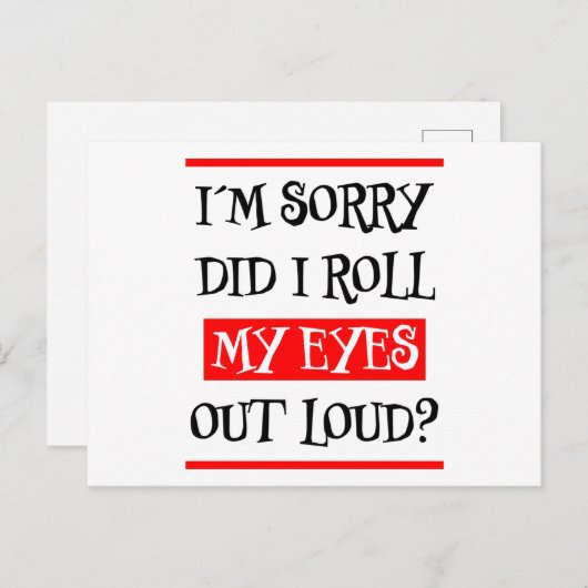 Het spijt me dat ik mijn ogen uitrolde met luid ge briefkaart (Voorkant / Achterkant)