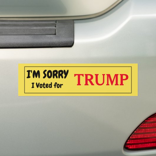 Het spijt me dat ik op Trump heb gestemd Bumpersticker (Op auto)