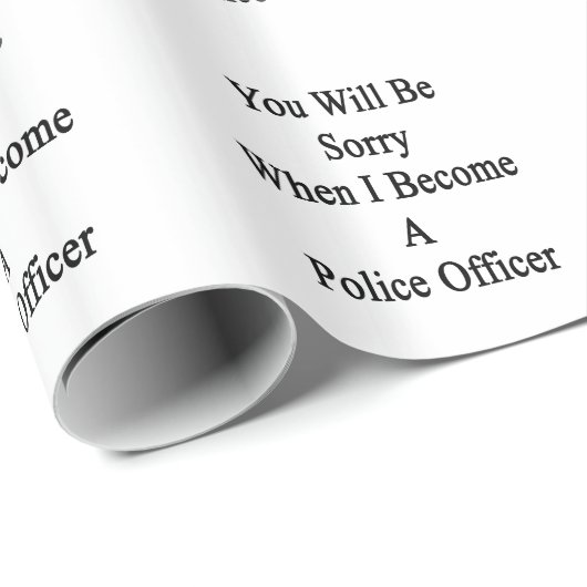 Het spijt me dat ik politieagent word. cadeaupapier (Rol Hoek)