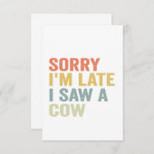 Het spijt me dat ik te laat ben om een Koe te zien Bedankkaart (Voorkant / Achterkant)