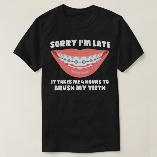 Het spijt me dat ik te laat ben. t-shirt (Design voorkant)