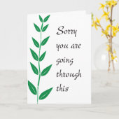 Het spijt me dat je hiermee bezig bent kaart (Gele Bloem)