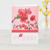 Het spijt me dat roze anjers met Butterflies Kaart (Gele Bloem)