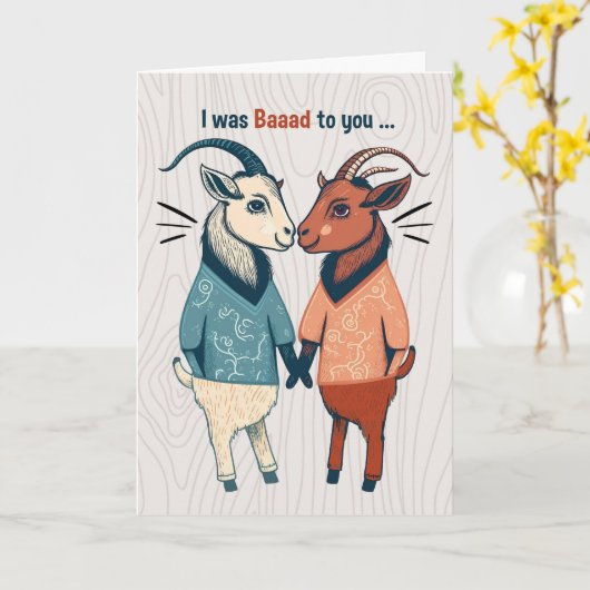 Het spijt me dat twee mannelijke geitten de excuse kaart (Gele Bloem)