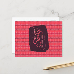 Het spijt me erg voor je verlies, verticaal gespan briefkaart