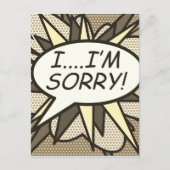 HET SPIJT ME  Fun Retro Comic Book Pop Kunst Briefkaart (Voorkant)