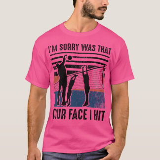 Het spijt me, grappig gezicht sloeg beachvolleybal t-shirt