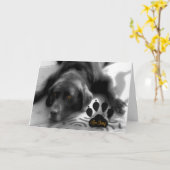 Het spijt me grappige versie met Cute Labrador Dog Kaart (Gele Bloem)