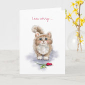 Het spijt me, heel schattig katje met grote ogen m kaart (Gele Bloem)