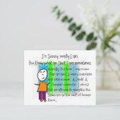 "Het spijt me" Hilarious wenskaart Briefkaart (Staand voorkant)