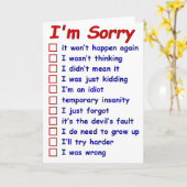 "Het spijt me!" Kies je excuses! Wenskaart Kaart (Gele Bloem)