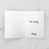 Het spijt me, kleurrijke exotische bloemen feestdagen kaart (Binnen)