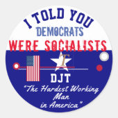 Het spijt me, maar ik zei dat u democraten sociali ronde sticker (Voorkant)