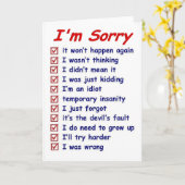 "Het spijt me!" met mooie excuses! Wenskaart Kaart (Gele Bloem)