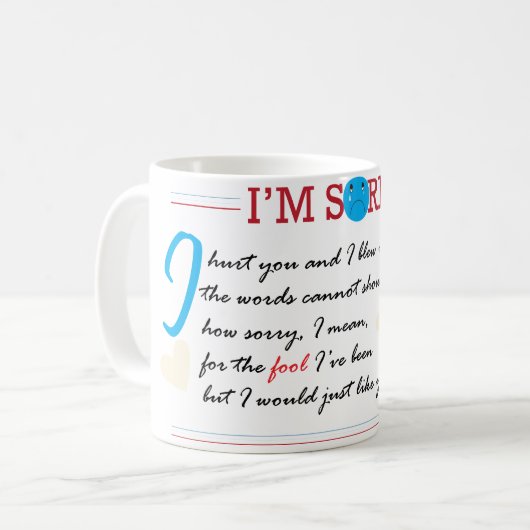 Het spijt me Mok (Voorkant links)