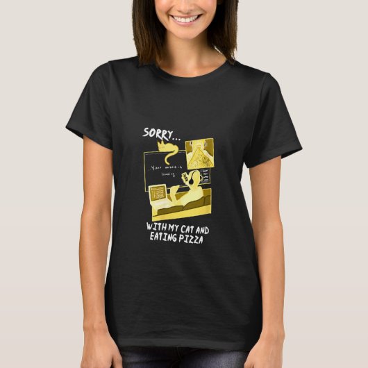Het spijt me niet dat mijn kat en Pizza gamer T-shirt (Voorkant)