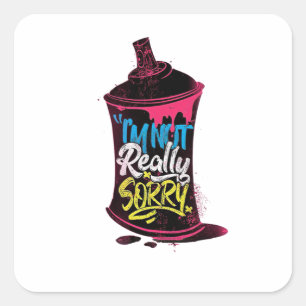 Het spijt me niet echt vierkante sticker