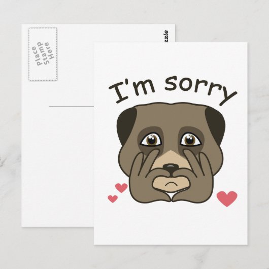 Het spijt me ontwerp briefkaart (Voorkant / Achterkant)