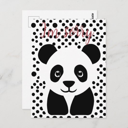Het spijt me Panda Custom Briefkaart (Voorkant / Achterkant)