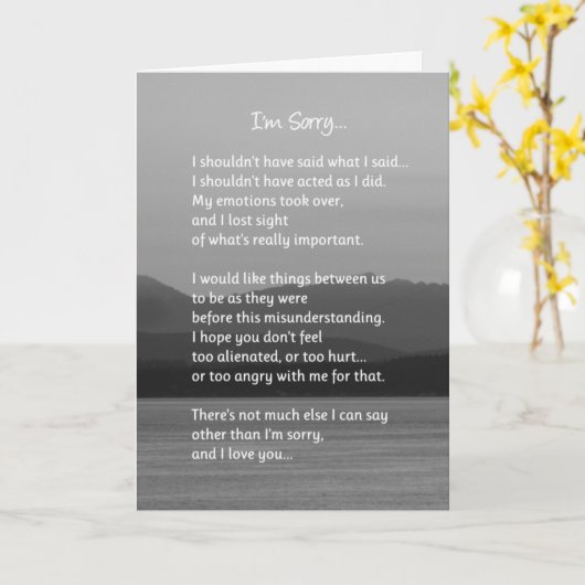 Het spijt me... Relaties Kaart (Gele Bloem)