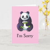 Het spijt me Schattigee trieste Panda Tekenen Kaar Kaart (Gele Bloem)