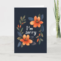 Het spijt me, Sinaasappel Flowers Navy Blue