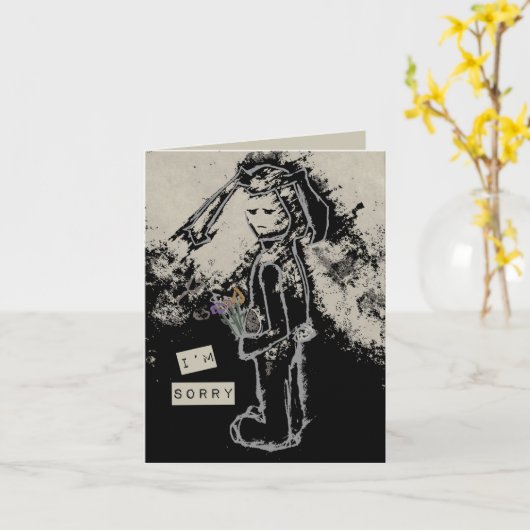 Het spijt me, Sinibunny Kaart (Gele Bloem)