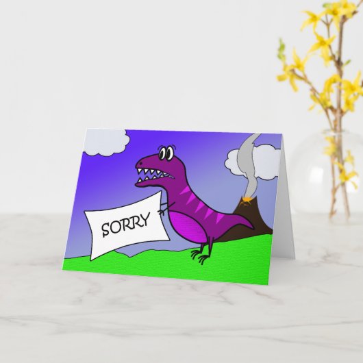 Het spijt me, T-rex dinosaurus, Reptilian Brain Ex Kaart (Gele Bloem)