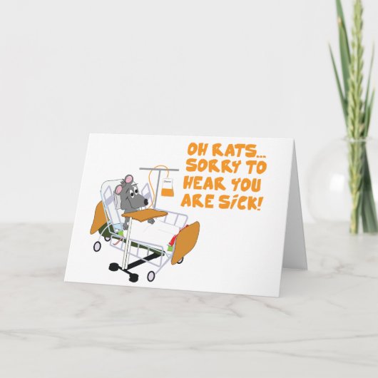 Het spijt me te horen dat je ziek bent kaart (Voorkant)