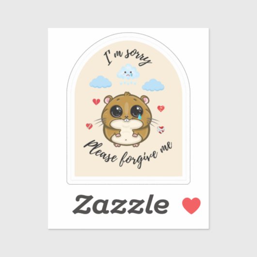 Het spijt me, vergeef me alsjeblieft - Trieste ham Sticker (Vel)