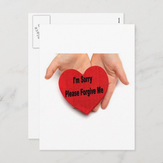 Het spijt me, vergeef me alsjeblieft Valentijn han Feestdagenkaart (Voorkant / Achterkant)