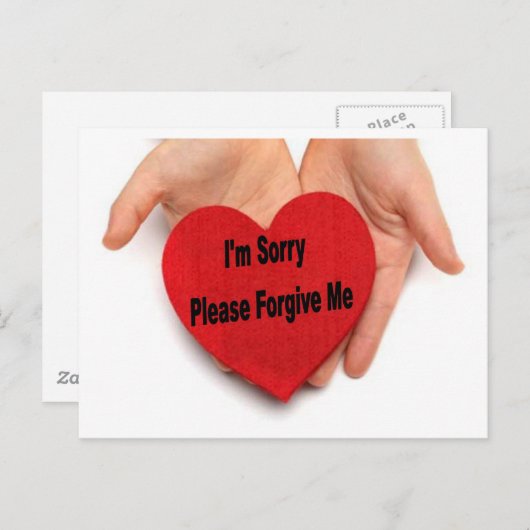 Het spijt me, vergeef me alsjeblieft Valentijn han Feestdagenkaart (Voorkant / Achterkant)
