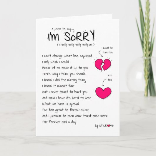 Het spijt me / vergeef me kaart (Voorkant)
