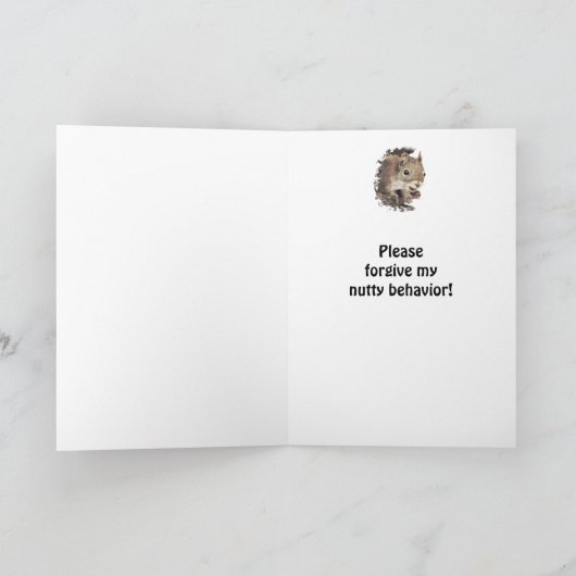 Het spijt me, vergeef me met Cute Squirrel Bedankkaart (Binnen)