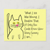 "Het spijt me" Wenskaart-Kat Ontwerp Briefkaart (Voorkant)