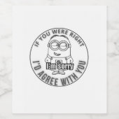 Het spijt me wijn etiket (Enkel label)
