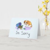 Het spijt me zielige puppy Kaart (Gele Bloem)