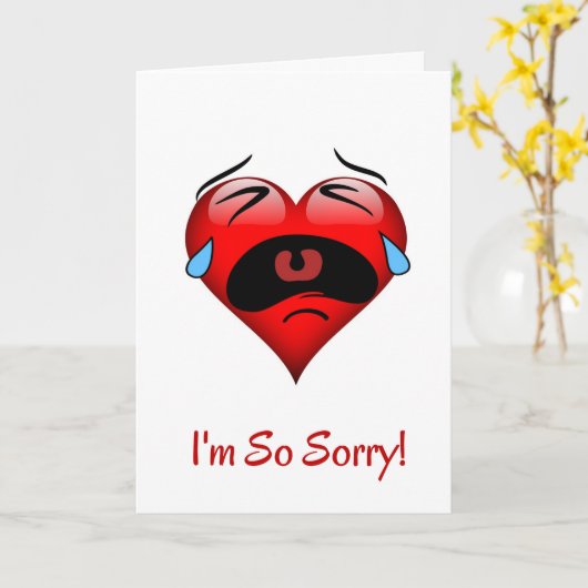 Het spijt me zo dat ik rood hart moet drogen. kaart (Gele Bloem)