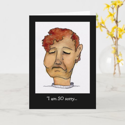 Het spijt me zo erg en een trieste man kaart (Gele Bloem)
