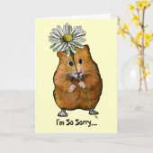 Het spijt me zo, Schattigee hamster met Big Daisy, Kaart (Gele Bloem)