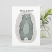 Het spijt me zo. Waterverf beer. sympathie (Staand voorkant)