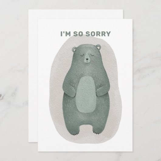 Het spijt me zo. Waterverf beer. sympathie (Voorkant / Achterkant)