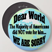 het spijt ons ronde button 6,0 cm (Voorkant /achterkant)