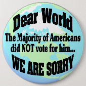 het spijt ons ronde button 6,0 cm (Voorkant)