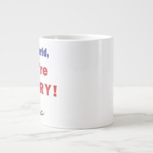 Het spijt ons van Trump - Koffie-Mok Grote Koffiekop (Voorkant)