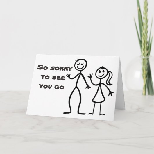 "HET SPIJT ONS ZO" VERTREKKEN / WE ZULLEN JE MISSE KAART (Voorkant)