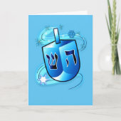 Het spinnen van Dreidel op Hanukkah Feestdagen Kaart (Voorkant)