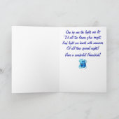 Het spinnen van Dreidel op Hanukkah Feestdagen Kaart (Binnen)